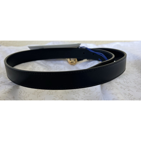 NWD Burberry Black Belt Gold Circular Logo Buckle Classic Women’s Size Small main image 5